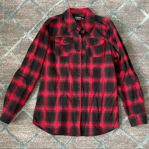 Emma Jeans USA Red Plaid Flannel Top